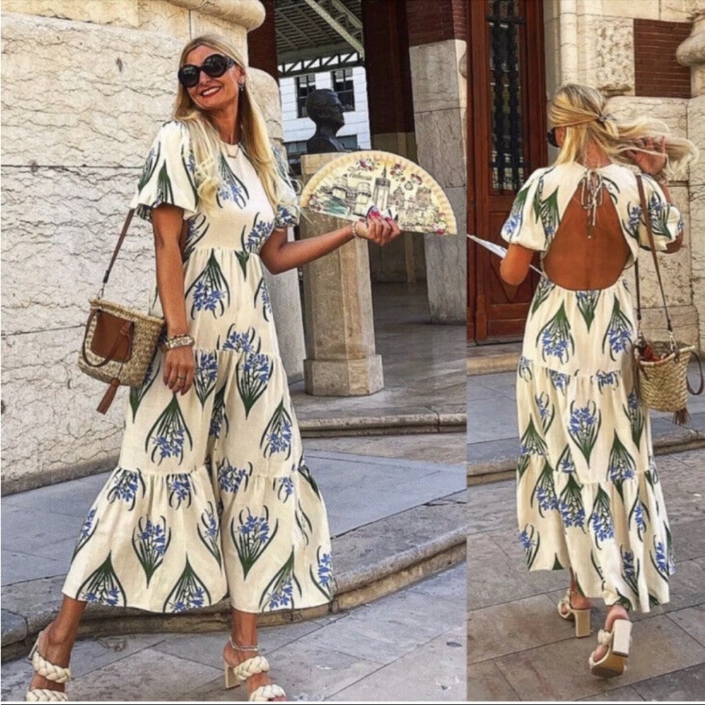 Zara Long Printed Dress